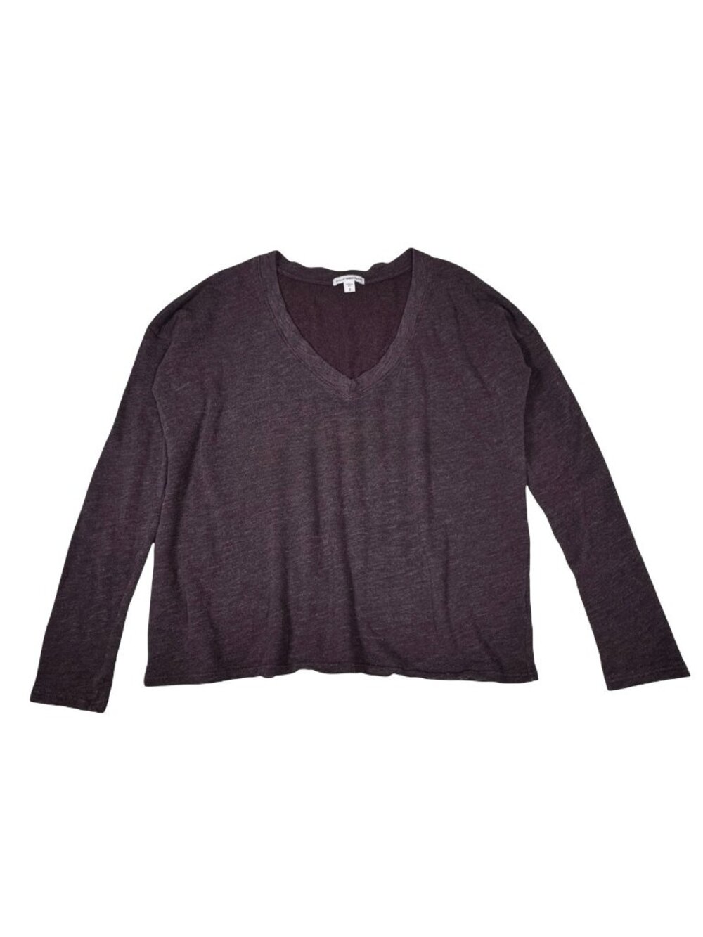 James Perse Relaxed V-Neck Top 3 L Purple Boxy Minimalist Supima Modal